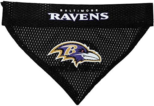 Pets First NFL DOG BANDANA - BALTIMORE RAVENS REVERSIBLE PET BANDANA. 2 Sided Sports Bandana with a PREMIUM Embroidery TEAM LOGO, Large/X-Large. - 2 Sizes & 32 NFL Teams available by PETSFIRST