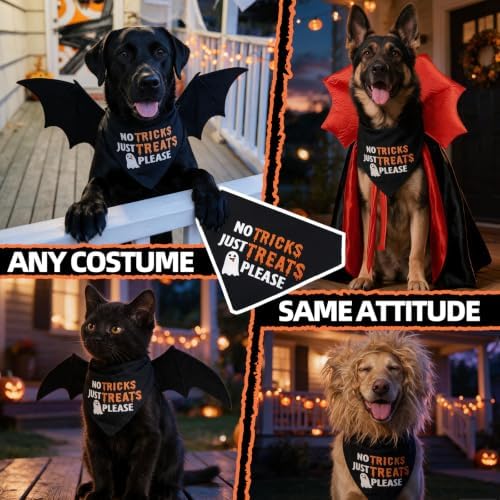 Halloween Dog Bandanas No Tricks Just Treats Costumes for Large Pet - Image 3