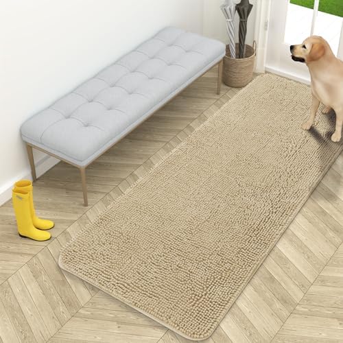 OLANLY Dog Door Mat for Muddy Paws 59x24, Super Absorbent Chenille Mud Mat by OLANLY