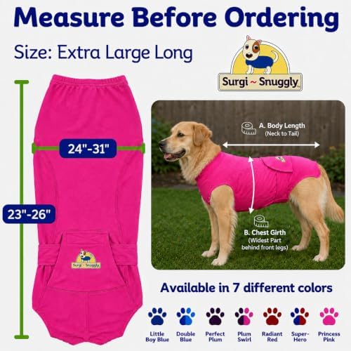 Surgi Snuggly Dog Surgery Recovery Suit, Cone Alternative, Spay/Neuter XLL - Image 4