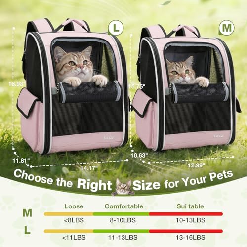 Lekereise Cat Backpack Carriers, Dog Carrier Backpacks with Breathable Mesh for Small Medium Large Cats Dogs Puppy Up to 25 Lbs, Pet Foldable Carrying Backpack Ventilated for Travel Hiking Collapsible - Image 4