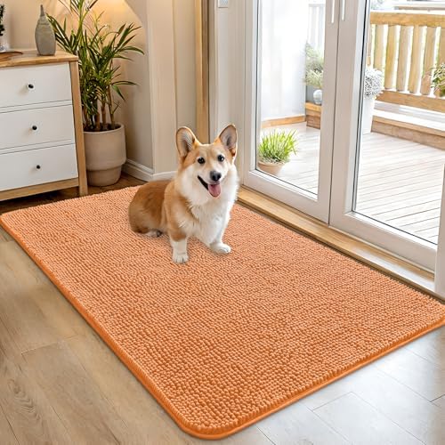 OLANLY Dog Door Mat for Muddy Paws 45x27, Super Absorbent Chenille Mud Mat by OLANLY