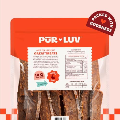 Pur Luv Salmon Jerky Dog Treats, Soft and Chewy, 10g Protein - Image 7