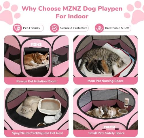 Dog Cat Small Animal Puppy Playpen Crate, Medium, Whole Pink - Image 3