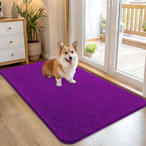 OLANLY Dog Door Mat for Muddy Paws 45x27, Super Absorbent Chenille Mud Mat by OLANLY