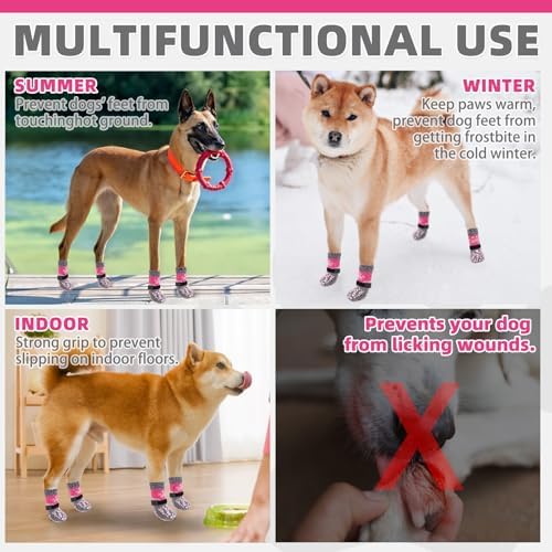 KOOLTAIL Dog Socks for Hot/Cold Pavement to Prevent Licking Paws for Hardwood Floors,Anti Slip,Pet Boots&Paw Protector with Grippers,Puppy Shoes Booties for Small Medium Large Senior Dogs - Image 2