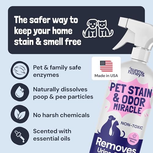 Sunny & Honey Carpet Cleaner Spray, Enzyme Pet Stain Remover, 32oz Lavender - Image 5