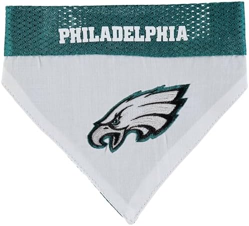 Pets First NFL DOG BANDANA - PHILADELPHIA EAGLES REVERSIBLE PET BANDANA. 2 Sided Sports Bandana with a PREMIUM Embroidery TEAM LOGO, Small/Medium. - 2 Sizes & 32 NFL Teams available, PHL-3217-S-M - Image 2