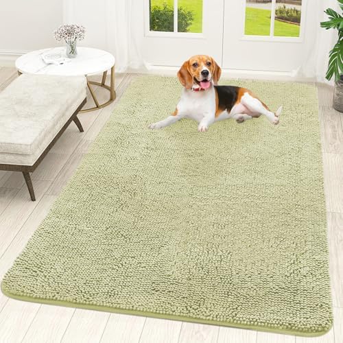 OLANLY Dog Door Mat for Muddy Paws 59x35, Super Absorbent Chenille Mud Mat by OLANLY