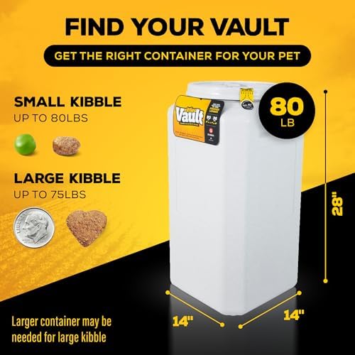 Vittles Vault Traditional Dog and Cat Food Container + Scoop, Gray, 80lbs - Image 6