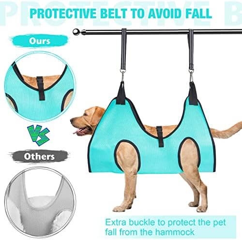 ATESON Dog Grooming Hammock - Upgrade Pet Grooming Harness for Nail Trimming (XL 80lb), Dog Sling for Nail Clipping, Dog Hanging Holder Hanger for Cutting Nail with Nail Clippers - Image 3