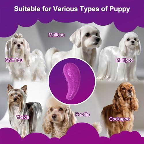 Small Dog Brush, Skin-friendly Soft Bristles (Glitter Rose Red) - Image 6