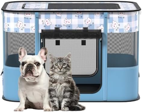 XRG Foldable Pet Playpen,Indoor Cat cage Puppy Crates L(35.4"x27.6"x23.6") by XRG