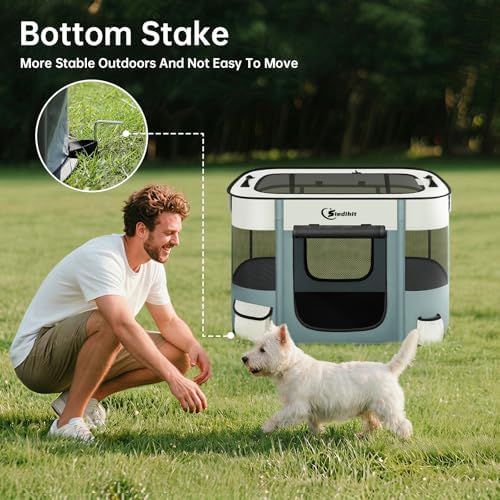 Siedihit 28" Dog Playpen,Cat Puppy Pen, Pet Portable Crate Indoor Outdoor - Image 4
