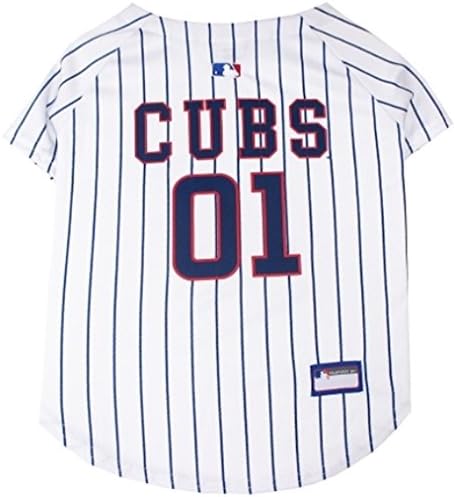 Official MLB Chicago Cubs Pet Jersey for Dogs & Cats, Size Medium - Stylish Baseball Jersey for Your Furry Fan- Show Off Team Spirit with The Perfect Fan Apparel Gear for Pet, Dog & Cat by PETSFIRST