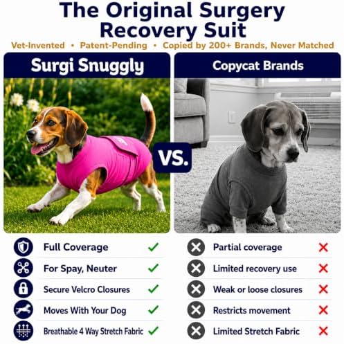 Surgi Snuggly Dog Surgery Recovery Suit, Cone Alternative, Spay/Neuter M - Image 3