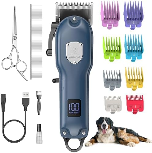 Dog Rechargeable Cordless Clippers for Grooming for Heavy Thick Hair&Coats by Gooad