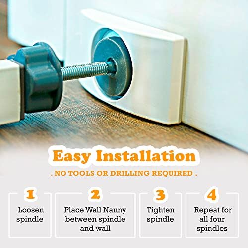 Wall Nanny - Baby Gate Wall Protector (Made in USA) Protects Walls and Doorways from Pet Gates - for Pressure Mounted Indoor Safety Baby Gates - White - Image 4
