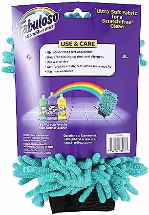 Fabuloso Microfiber Cleaning Mitt Glove, Teal, One Size - Image 5