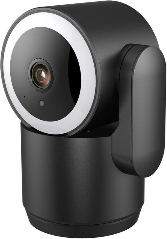 Luna 2K Indoor Cameras for Home Security, 2.4GHz & 5GHz WiFi, 360-Degree Pan-Tilt, Built-in Spotlight, Human Auto Tracking, Siren, Pet/Dog/Baby Camera with Phone app, Black (2026 Upgrade Version) by LUNAHOME