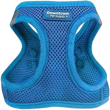 Downtown Pet Supply Step in Dog Harness for Small Dogs No Pull, Medium, Cobalt - Adjustable, Reflective Trim, Padded Mesh Fabric, Buckle Strap Harness for Dogs by DowntownPetSupply