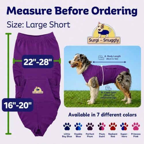 Surgi Snuggly Dog Surgery Recovery Suit, Cone Alternative, Spay/Neuter LS - Image 6