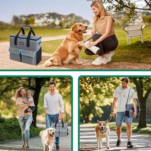 Dog Travel Bag - Dog Travel Kit for a Weekend Away Set Includes Pet Travel Bag Organizer for Accessories, 2 Collapsible Bowls, 2 Travel Food Container - Image 7