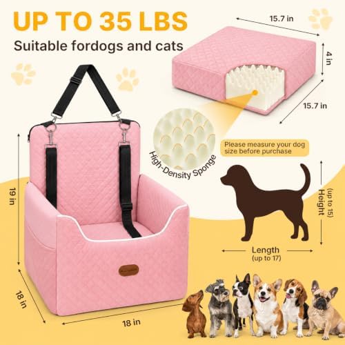 ALL GOOD PET SUPPLIES Dog Car Seat for Small/Medium Dogs Under 35lbs - Image 3