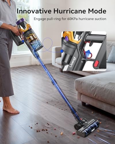 Cordless Vacuum Cleaner, Upgraded 55KPA 650W 70Mins Stick Vacuum with Hurricane Mode, Self-Standing, Touch Screen, 1.8L Dust Cup, Anti-tangle Wireless Vacuum, Vacuum Cleaners for Home/Pet Hair/Carpets - Image 4