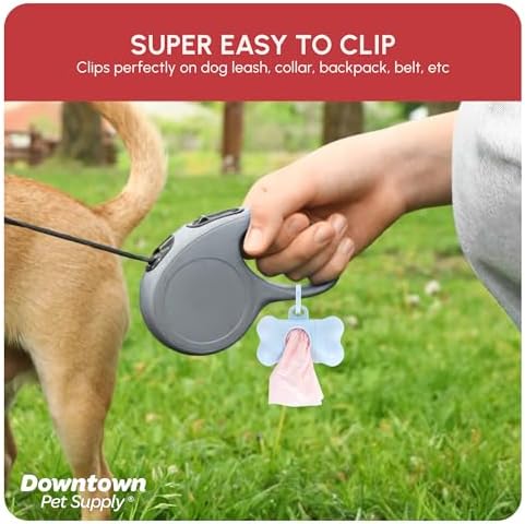 Downtown Pet Supply Unscented Poop Bags for Dogs with Dispenser, 180 Count - Leak-Proof Dog Waste Bags and Bone-Shaped Dog Poop Bags Holder for Leash - Pastel Rainbow, 12.5" x 8.5" - Image 4