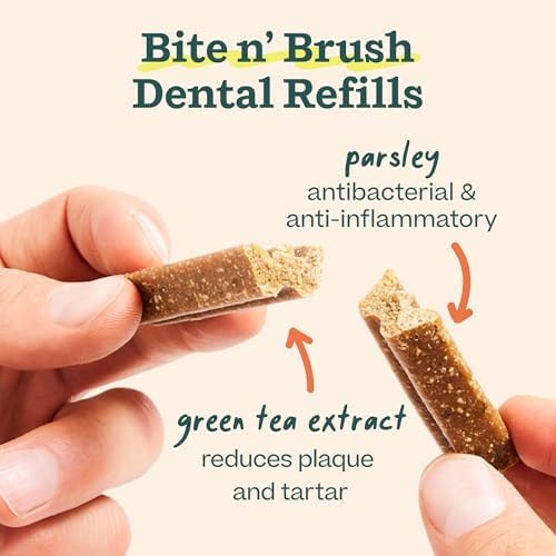 WOOF Bite n' Brush Dog Dental Stick Refills for Chew Toy, Chicken, 18 Count - Image 3