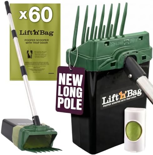 Neater Pet Brands Lift N' Bag Dog Pooper Scooper with 31" Pole, 60 Bags by NeaterPetBrands
