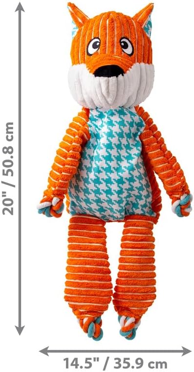 KONG Floppy Knots - Durable No‑Stuffing Squeaky Rope & Plush Dog Toy - for Teething, Playing (Fox, Extra Large) - Image 3