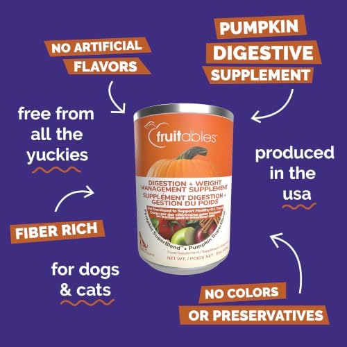 Fruitables Pumpkin Digestive Supplement, Fiber Supplement for Dogs, 15oz - Image 2