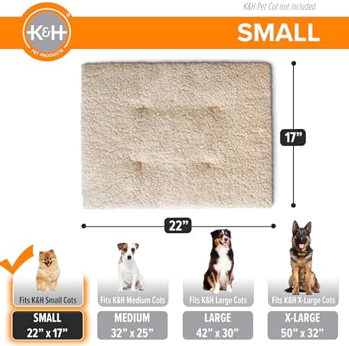 K&H PET PRODUCTS Original Pet Cot Microfleece Pad - Tan, Small 17 X 22 Inches - Image 4