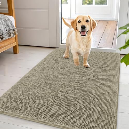 OLANLY Dog Door Mat for Muddy Paws 44x32, Super Absorbent Chenille Mud Mat by OLANLY