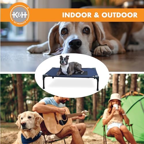 K&H Outdoor Elevated Dog Bed for Small & Medium Pets, Blue, Medium 32x25in - Image 6