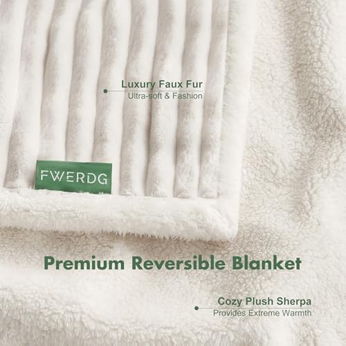 Waterproof Twin Blanket for Bed - Washable Large Dog Blankets for Bed Protector, Thick Cozy Fleece Calming Pet Blankets for Indoors & Outdoors, Cream, 60"x80" - Image 4