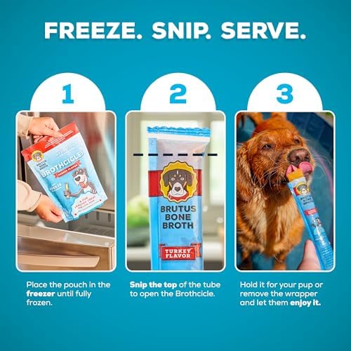 Brutus Brothcicles Frozen Dog Treats - Turkey Flavor Dog Popsicle Snack, Hydrating Frozen Enrichment Treat with Superfoods,12 Fl Oz Pack of 1 (2 oz per Stick) - Image 3
