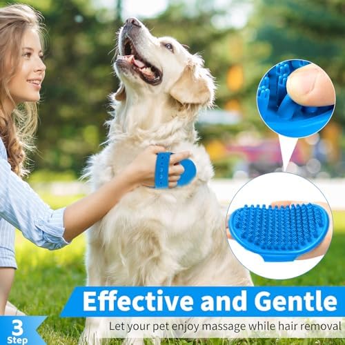Comotech 6PCS Dog Bath Brush & Dog Toothbrush | Adjustable Handle Shampoo Brush & Scrubber for Short & Long Haired Dogs & Cats | Effectively Solve Odor & Stain Removal Problems (Blue Blue Blue.) - Image 4