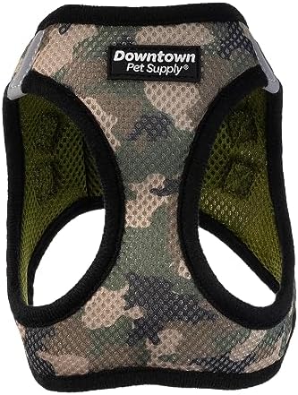 Downtown Pet Supply Step in Dog Harness No Pull, X-Large, Camo Green - Adjustable Harness with Padded Mesh Fabric and Reflective Trim - Buckle Strap Harness for Dogs by DowntownPetSupply