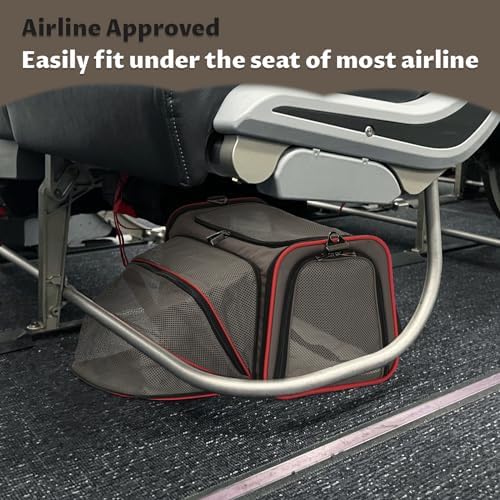 Petsfit Expandable Cat Carrier Dog Carriers,Airline Approved Soft-Sided Portable Pet Travel Washable Carrier for Kittens,Puppies,Removable Soft Plush mat and Pockets,Locking Safety Zippers - Image 6