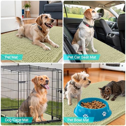 OLANLY Dog Door Mat for Muddy Paws 24x16, Super Absorbent Chenille Mud Mat - Image 7
