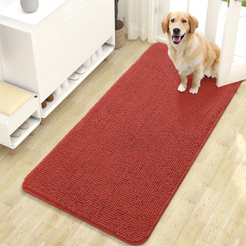 OLANLY Dog Door Mat for Muddy Paws 47x24, Super Absorbent Chenille Mud Mat by OLANLY