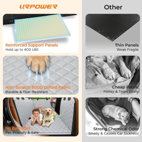 URPOWER Hard Bottom Dog Car Seat Cover, Back Seat Extender for Cars & SUVs - Image 7
