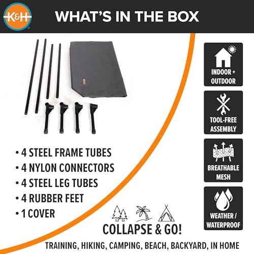 K&H Outdoor Elevated Dog Bed for Medium & Large Pets, Gray, Large 42x30in - Image 6