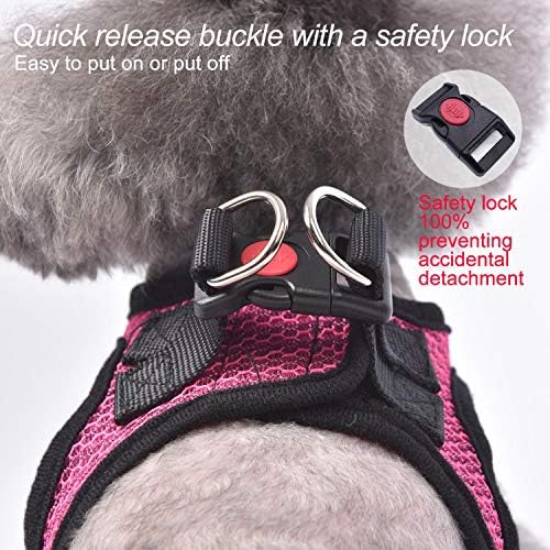 Dog Harness Step-in Breathable Puppy Cat Vest, Large, Pink - Image 4