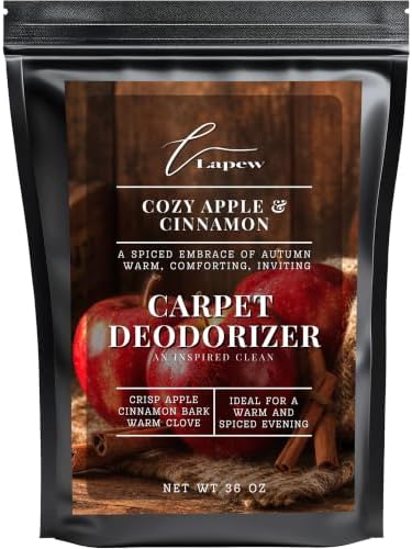 Lapew Cozy Cinnamon & Apple Carpet Deodorizer Powder - Pet Safe Freshener for Vacuuming | Scented Odor Eliminator for Home | 36 oz by Lapew