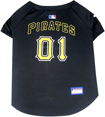 Official MLB Pittsburgh Pirates Pet Jersey for Dogs & Cats, Size Large - Stylish Baseball Jersey for Your Furry Fan- Show Off Team Spirit with The Perfect Fan Apparel Gear for Pet, Dog & Cat by PETSFIRST