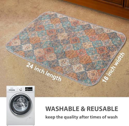 nunubaby 4PACK Washable Pee Pads for Dogs, Stylish, Non-Slip and Leak-Proof Pee Pads. Reusable Potty Pads for Dogs for Crates and Floors.(Cream/Multi,18" x24" ) - Image 4